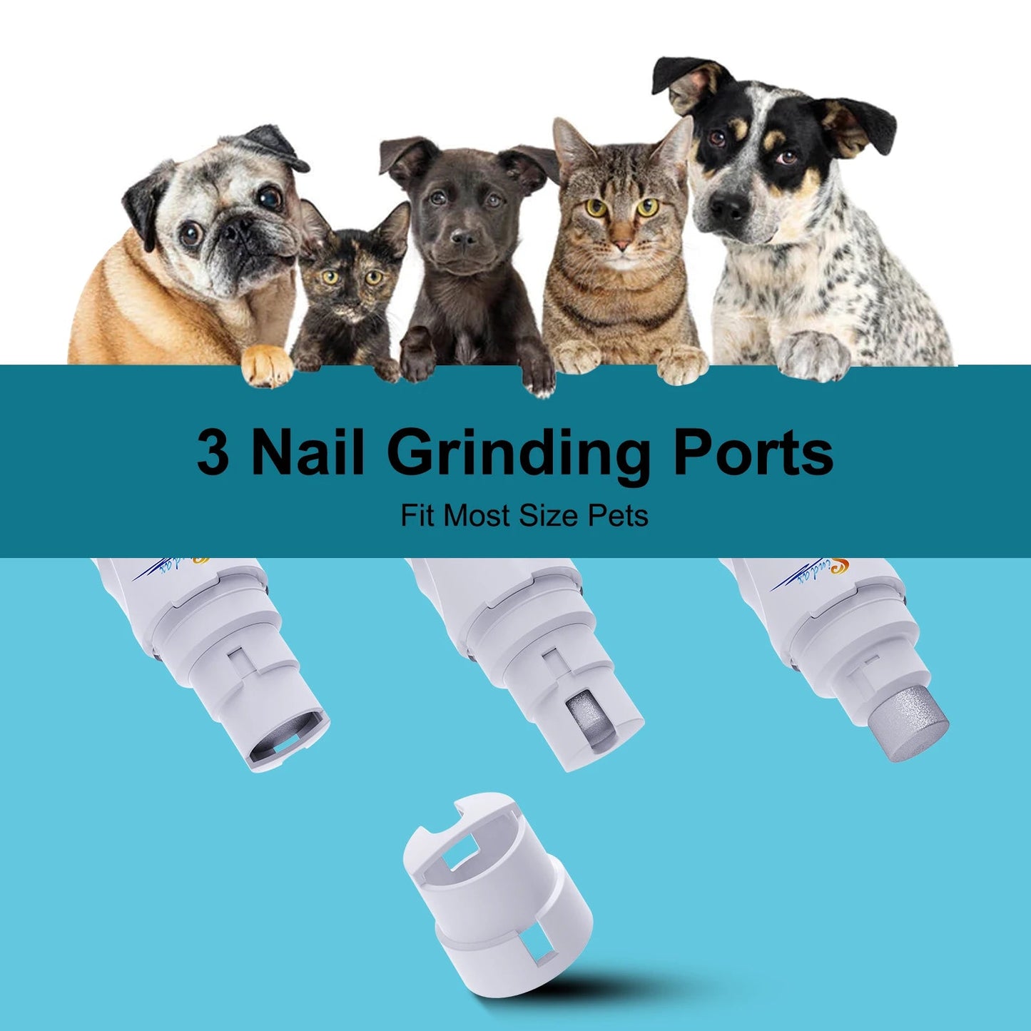 Dog Nail Grinder USB Rechargeable Electric Pet Paws Clipper & Trimmer Painless Paws Grooming Quiet 2 - Speed Dog Nail File - PawVibe