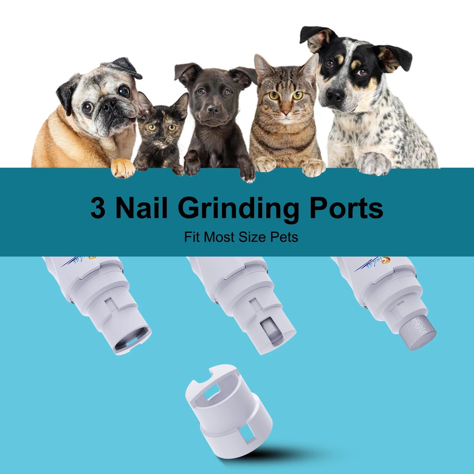 Dog Nail Grinder USB Rechargeable Electric Pet Paws Clipper & Trimmer Painless Paws Grooming Quiet 2 - Speed Dog Nail File - PawVibe